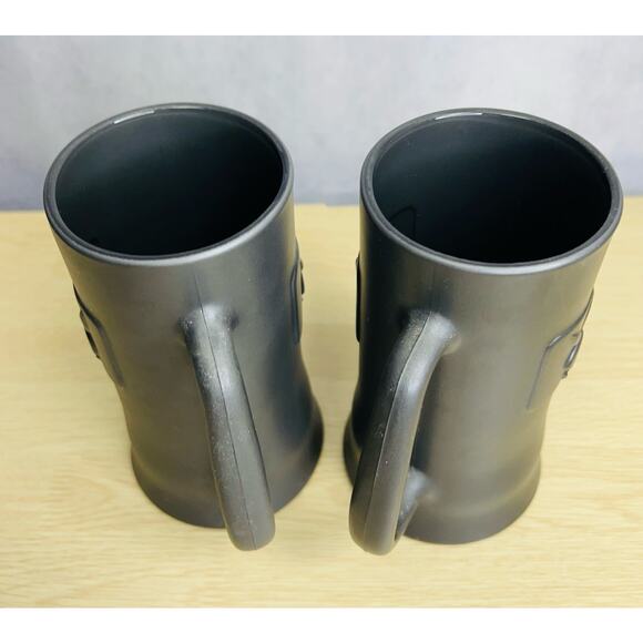 Playboy Mug Stein Embossed Pewter Frost Heavy Glass Clear Bottom Lot of 2 - Picture 3 of 8